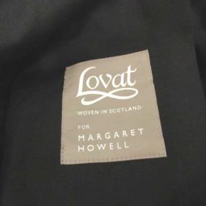 MARGARET HOWELL Lovat 20AW 3 L LOOKBOOK掲載  MORNING STRIPE WOOL TWILL パンツ ワイド ストライプ 黒 ブラック /EK 