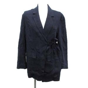 nagonstans 20SS スーツ セットアップ 上下 テーラードジャケット パンツ リネン 36 S 紺 ネイビー