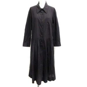 20AW 2 M WASHED COTTON  ONE PIECE シャツワンピース ロング 長袖 紺 ネイビー /EK 