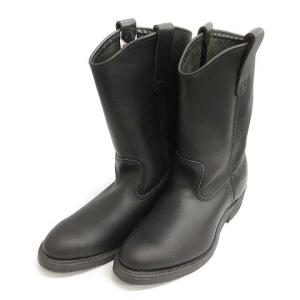 RED WING 07年製 ペコスブーツ 羽根タグ レザー USA製 USA8 26.5cm 黒 ブラック