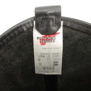 RED WING 07年製 ペコスブーツ 羽根タグ レザー USA製 USA8 26.5cm 黒 ブラック
