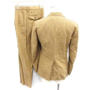 UNITED ARROWS White Label スーツ セットアップ 上下 テーラードジャケット シングル 2B センターベント パンツ スラックス 麻 リネン 44 S