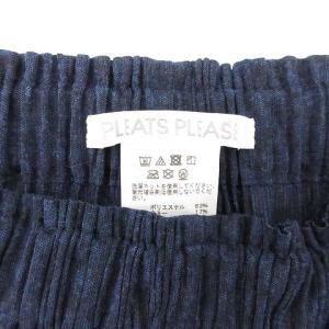 PLEATS PLEASE ISSEY MIYAKE 21SS ラミエ プリーツ RAMIE PLEATS パンツ ワイド サイドタック 2 M 紺