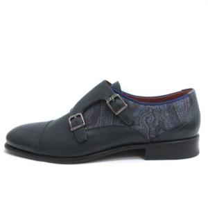 ETRO 41 26cm ビジネスシューズ ダブルモンクストラップ ペイズリー柄 レザー