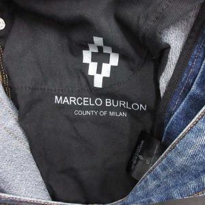 Marcelo Burlon デニム ジーンズ バイカーパンツ ダメージ加工 イタリア製 W29 インディゴ