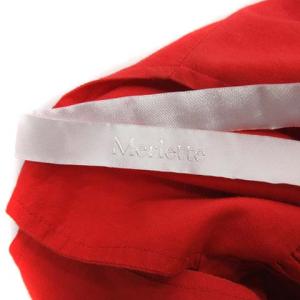 Merlette 17SS ワンピース SOLIMAN ティアード 長袖 ひざ丈 S 赤 レッド