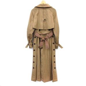 Ameri VINTAGE 20AW トレンチコート MINIMAL FLARE LONG TRENCH COAT ベージュ