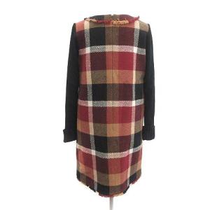 BLUE LABEL CRESTBRIDGE 20AW ワンピース ひざ丈 長袖 リブニット 切替 チェック