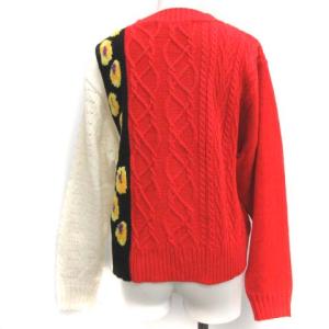 AKIRANAKA 切替ニットプルオーバー レッド