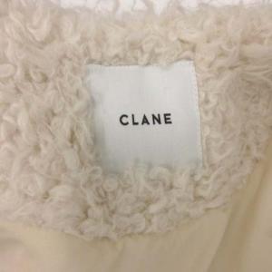 CLANE 19AW カールファーコート ロング ノーカラー アイボリー