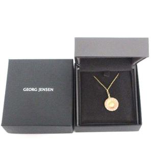 GEORG JENSEN ネックレス ペンダント デイジー 花 フラワー SV925 ゴールドカラー ピンク