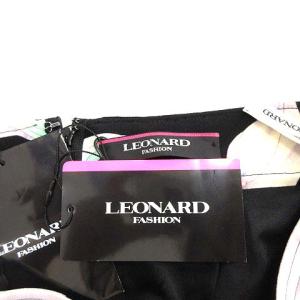 LEONARD スカート ひざ丈 フレア 花柄 フローラル 34 XS 小さいサイズ 黒