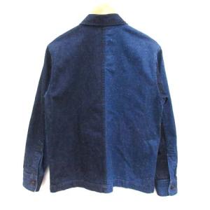 SUGAR CANE ネップデニムクレイジーデニムシャツジャケット カバーオール コーチ 切替 S 青 ブルー インディゴ