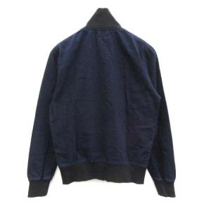 Nudie Jeans MA-1 ブルゾン ジャケット ジップアップ 切替 XS 紺 ネイビー 黒 ブラック