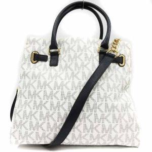 MICHAEL KORS ショルダーバッグ ハンドバッグ 2way ロゴ 白 ホワイト 紺 ネイビー