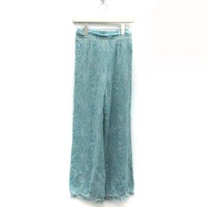 Ameri VINTAGE ワイドパンツ ZOE JACQUARD KNIT PANTS 花柄 フローラル 水色 青