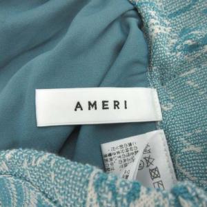 Ameri VINTAGE ワイドパンツ ZOE JACQUARD KNIT PANTS 花柄 フローラル 水色 青