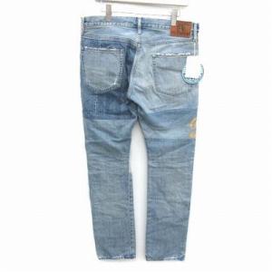 HYSTERIC GLAMOUR 17AW スタッズデニムパンツ テーパード スウェット切替 ダメージ加工 タグ付き W34