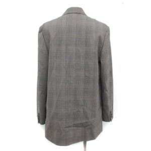 MARGARET HOWELL 20AW スーツ セットアップ 上下 OVERCHECK WOOL テーラードジャケット 2B シングル パンツ スラックス ワイド グレンチェック 2 M 3 L グレー /PJ