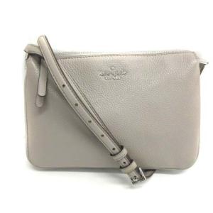ショルダーバッグ スクエア レザー グレー