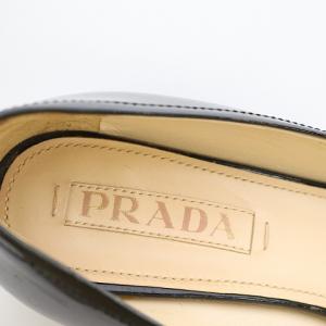 PRADA パンプス エナメル リボン 37 ブラック