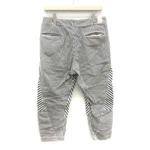 N.HOOLYWOOD パンツ テーパード クロップド ストライプ 切替 青 ブルー 白 ホワイト