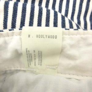 N.HOOLYWOOD パンツ テーパード クロップド ストライプ 切替 青 ブルー 白 ホワイト