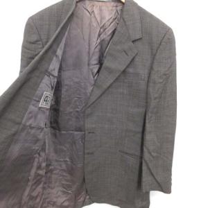 VERSACE V2 テーラードジャケット シングル 2B ノーベント ウール 52 XL グレー