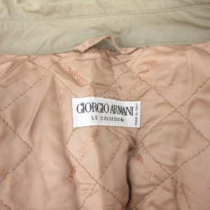 GIORGIO ARMANI Soprabito Uom ステンカラーコート バルマカーンコート ロング 比翼 イタリア製 ウール 46 M 緑 グリーン