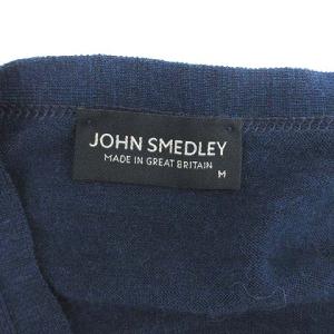 JOHN SMEDLEY ベスト ニット エクストラファイン 英国製 ウール M 紺 ネイビー