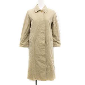 裏地チェック柄ステンカラーコート ベージュ