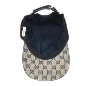 GUCCI オリジナルGGキャンバス ベースボールキャップ シェリーライン M ベージュ ネイビー