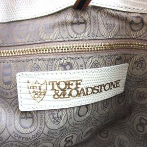 TOFF&LOADSTONE トートバッグ ハンドバッグ レザー リザード型押し オフホワイト 白