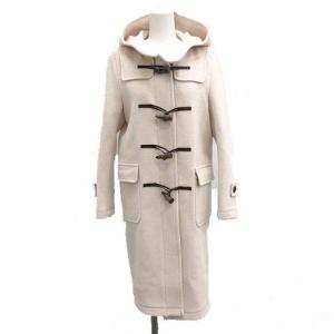 ダッフルコート ロング フード ウール 36 S 白 ホワイト