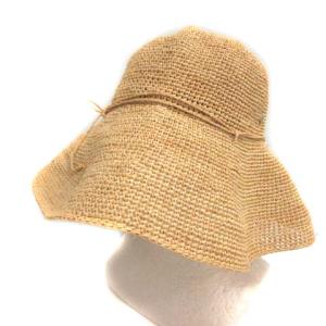 麦わら帽子 ラフィアハット 帽子 ベージュ