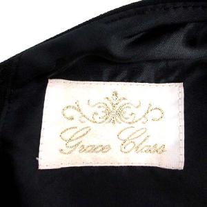 Grace Class ワンピース ドレス ロング レース 切替 ノースリーブ 刺繍 36 ベージュ 黒 ブラック
