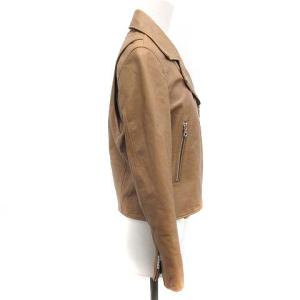 Spick&Span 17AW ライダースジャケット ラムレザー 36 S ベージュ