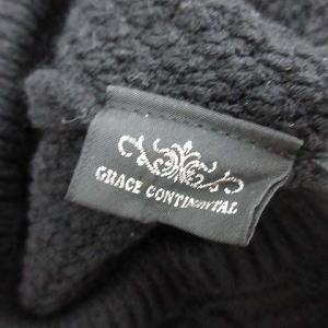 GRACE CONTINENTAL 20AW 36 S ワンピース ニット ウール ロング 花刺繍 ケーブル編み 長袖 黒 ブラック /TK