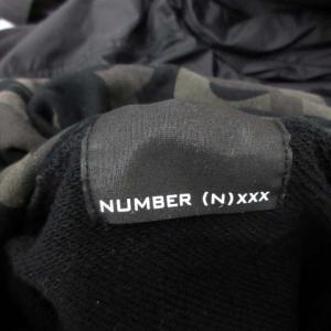 NUMBER (N)INE GOD SELECTION XXX 3 M パーカー スウェット プルオーバー 総柄 長袖 黒 ブラック グレー