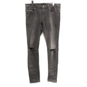 14AW デニムパンツ ジーンズ スキニー アーカイブ ダメージ加工 クラッシュ加工 カツラギ 3 L グレー
