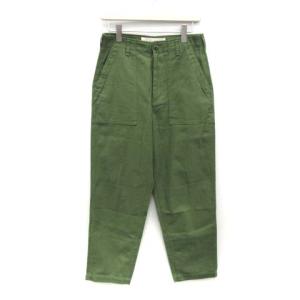 18AW ベイカーパンツ ハイウエスト コットン 38 M カーキ 緑 グリーン