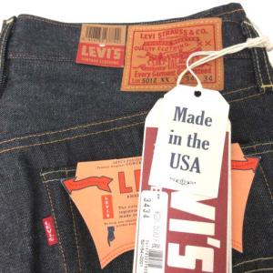 Levi's W34 L34 デニムパンツ ジーンズ 501ZXX 1954年モデル 赤耳 Vステッチ 米国製 紺 ネイビー 50154-0001