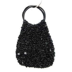 ANTEPRIMA ワイヤーバッグ フラワーモチーフ チャーム ブラック