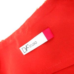 DIANE von FURSTENBERG ラップワンピース カシュクール フレア レース 半袖 2 M 朱色