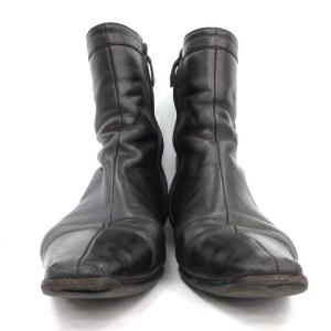 HERMES ショートブーツ スクエアトゥ H金具 37 黒