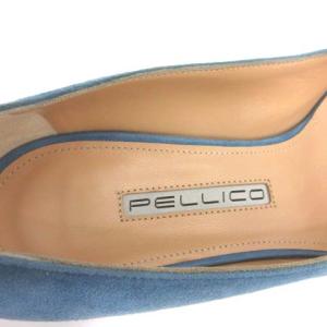 PELLICO 36 23cm パンプス スエード ポインテッドトゥ ローヒール vibram 水色