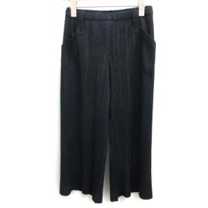 ガウチョ プリーツパンツ イージー 紺