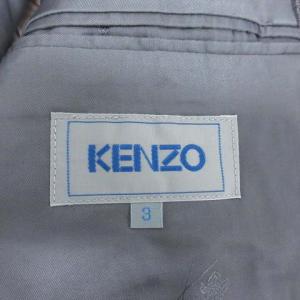 KENZO 3 L テーラードジャケット ベスト 2点セット 80'S 90'S ヴィンテージ ストライプ 総裏地 肩パット入 4B 黒