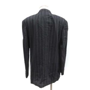KENZO 3 L テーラードジャケット ベスト 2点セット 80'S 90'S ヴィンテージ ストライプ 総裏地 肩パット入 4B 黒
