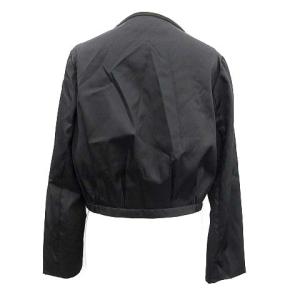 PRADA ノーカラージャケット ショート丈 ジップアッツ ナイロン 38 ブラック